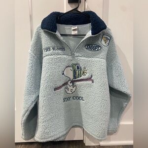 Snoopy Fleece Pullover with Embroidery